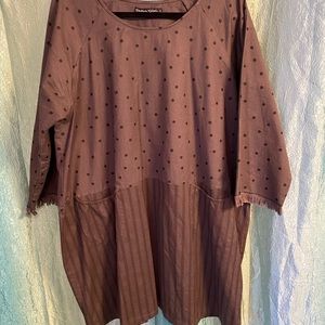 Gudrun Sjoden Black and Gray  cotton/linen tunic Large